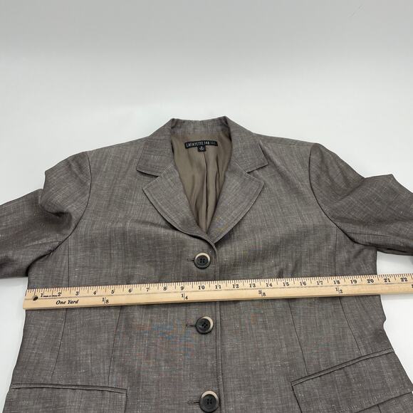 LAFAYETTE 148 New York Blazer Wool Silk 3/4 Sleeve Career Jacket Womens Size 14 - Picture 6 of 8